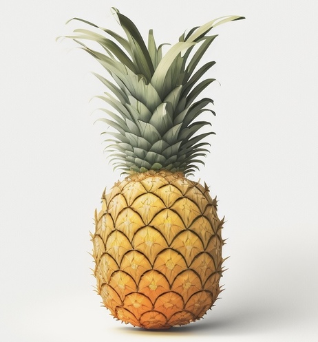 Yellow pineapple with spiky spine