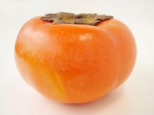 tropical yellow persimmon fruit