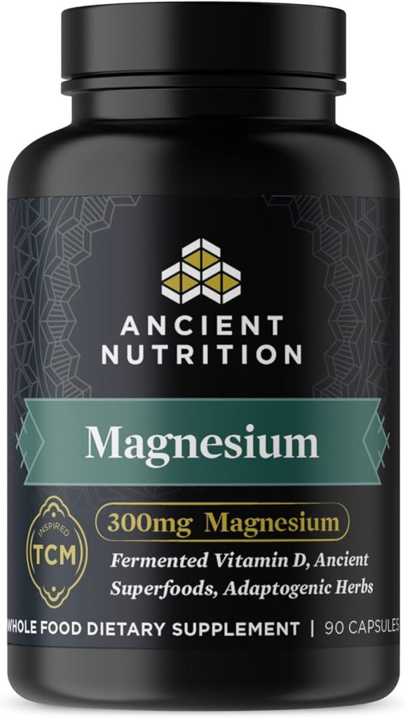 Ancient Nutrition Magnesium – 300mg + Vitamin D + Herbs