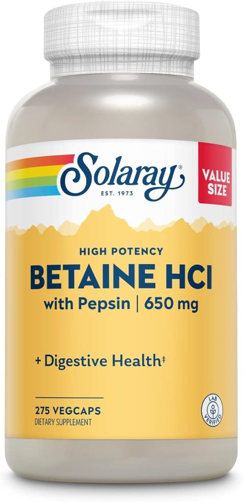 Solaray High Potency Betaine HCl with Pepsin