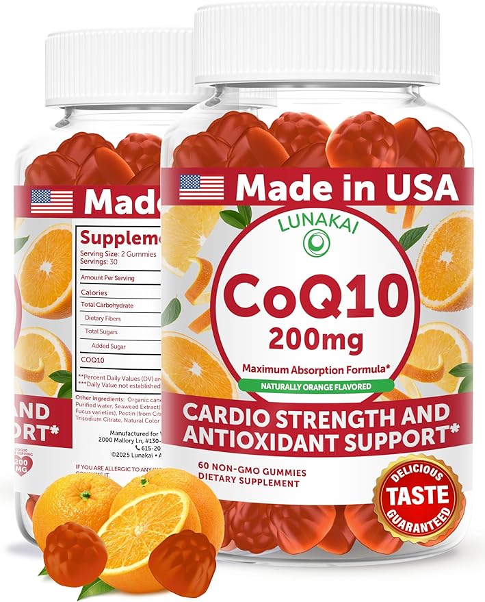 Lunakai USA Made CoQ10 Gummies for Adults