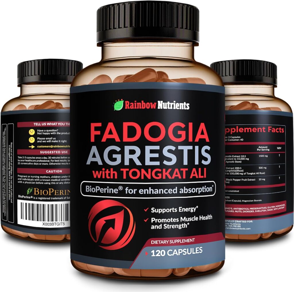 Rainbow Nutrients Fadogia Agrestis + Tongkat Ali + BioPerine