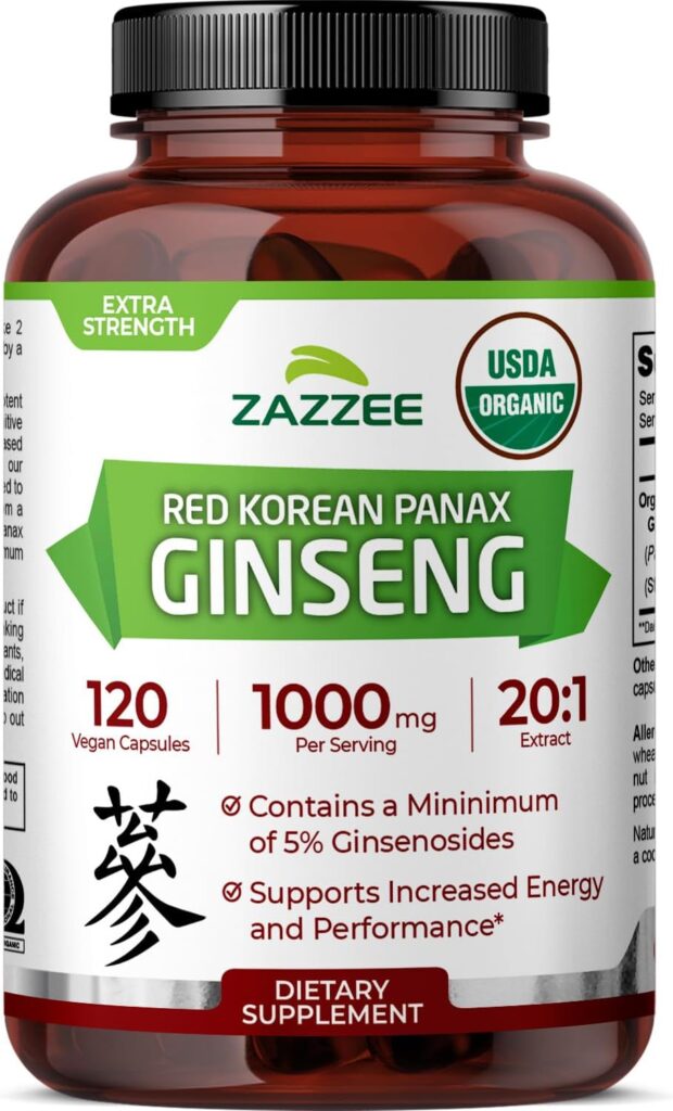 Zazzee USDA Organic Red Korean Panax Ginseng
