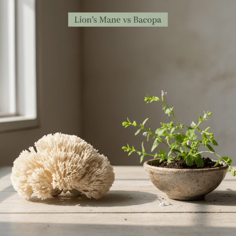 Lion’s Mane vs Bacopa Monnieri comparison for focus and cognitive support