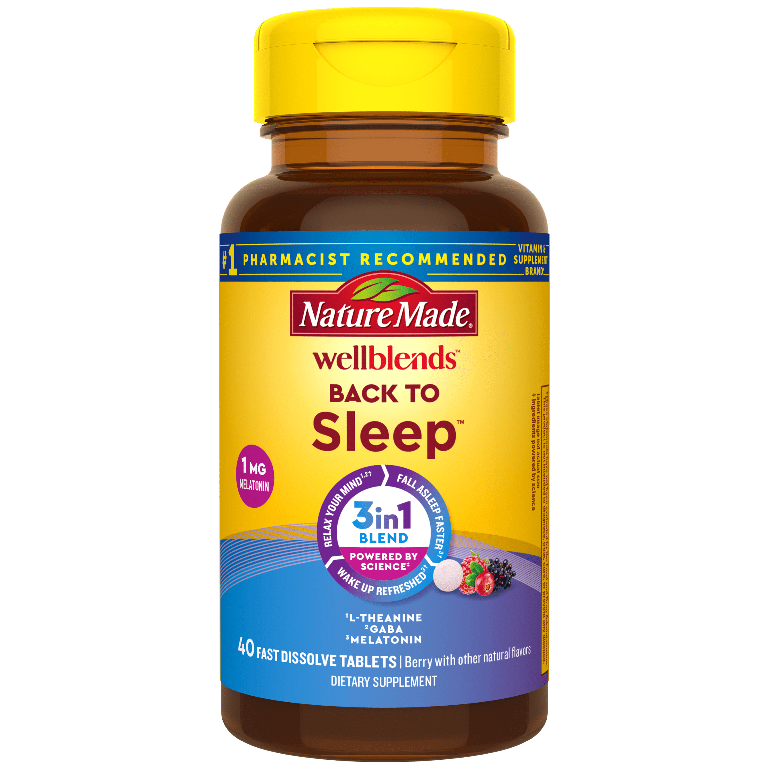Nature Made Wellblends Back to Sleep fast-dissolve tablets