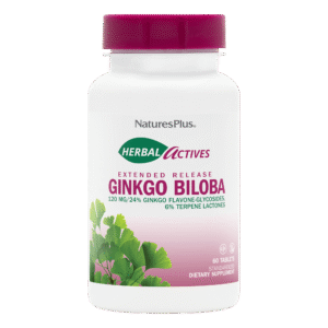 NaturesPlus Herbal Actives Ginkgo Biloba supplement bottle
