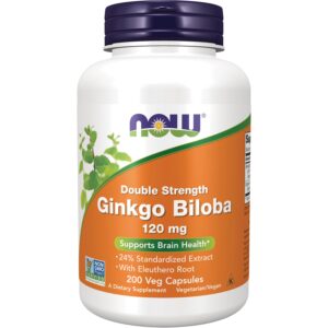 NOW Foods Ginkgo Biloba supplement bottle