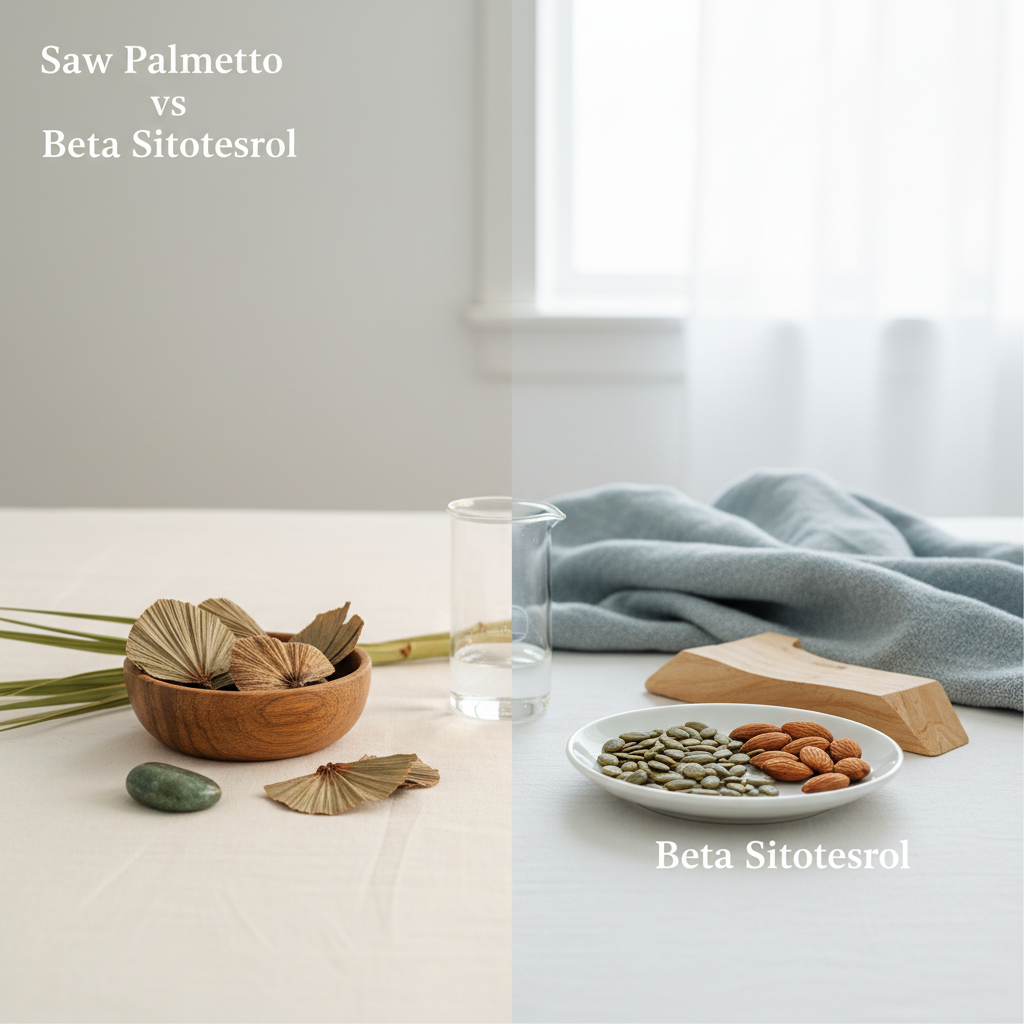 Saw palmetto vs beta sitosterol comparison for prostate support