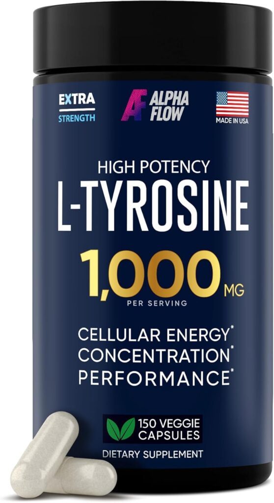 Alpha Flow L-Tyrosine 1000mg — Best Vegan Option for Everyday Focus