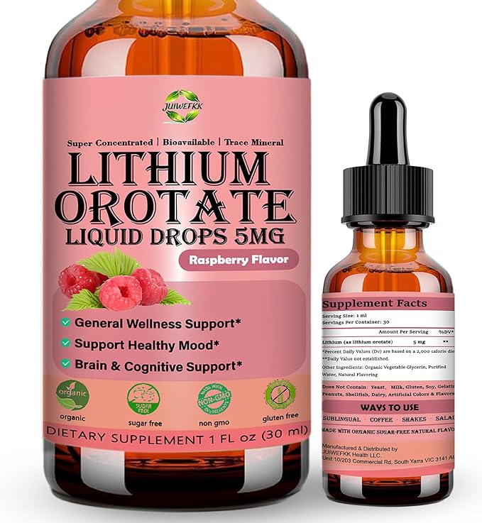 JUIWEFKK Pure Lithium Orotate Liquid Drops
