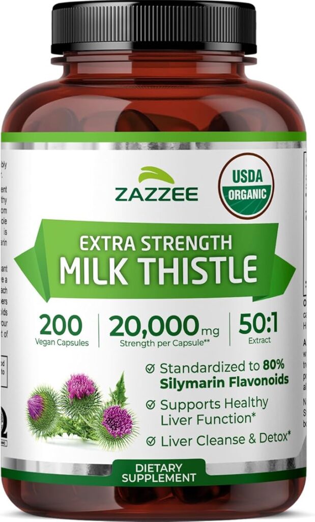 Zazzee USDA Organic Milk Thistle 50:1 Extract