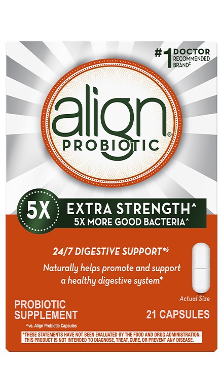 Align 24/7 Digestive Support probiotic supplement bottle