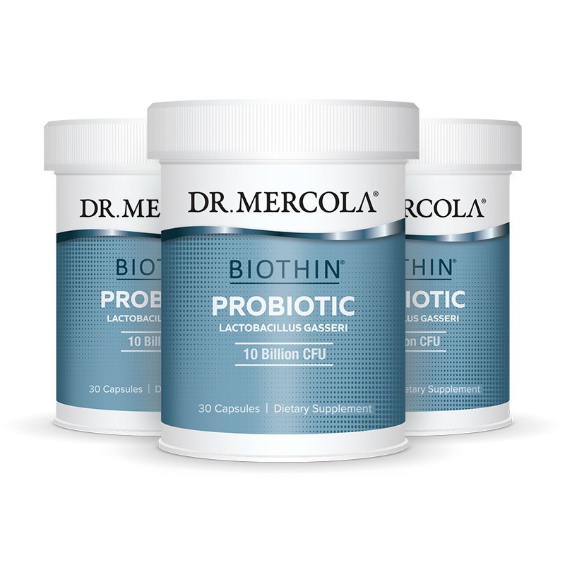 Dr. Mercola Biothin Probiotic Lactobacillus gasseri BNR17 product bottles