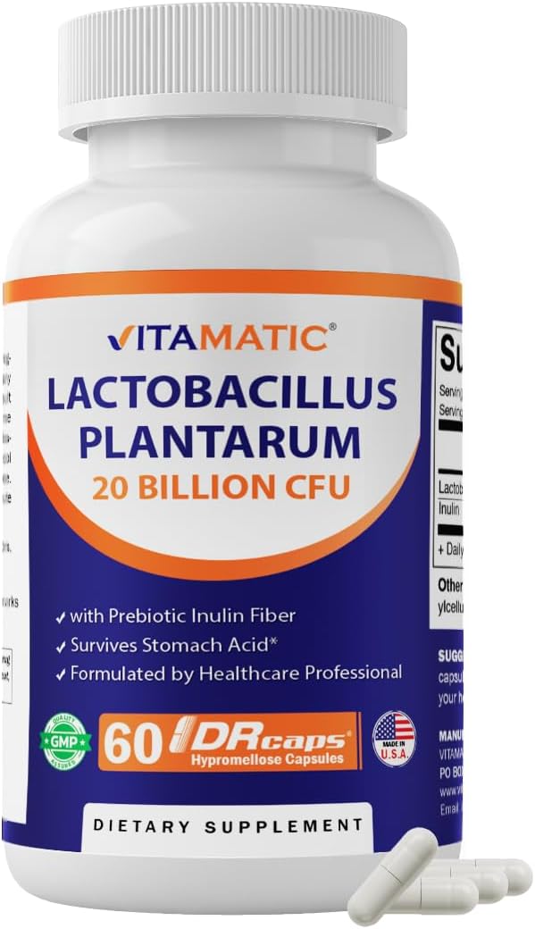 Vitamatic Lactobacillus Plantarum 20 Billion with inulin bottle