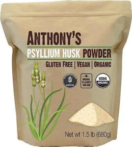 Anthony's Organic Psyllium Husk Powder bag