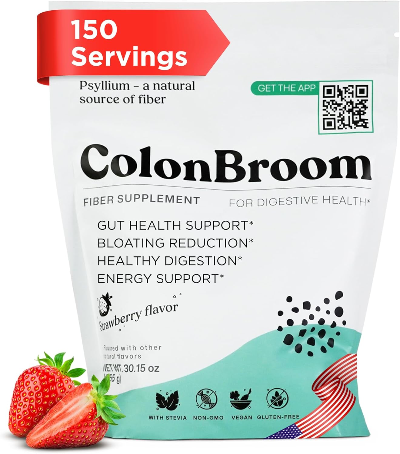 ColonBroom Psyllium Husk Powder Strawberry