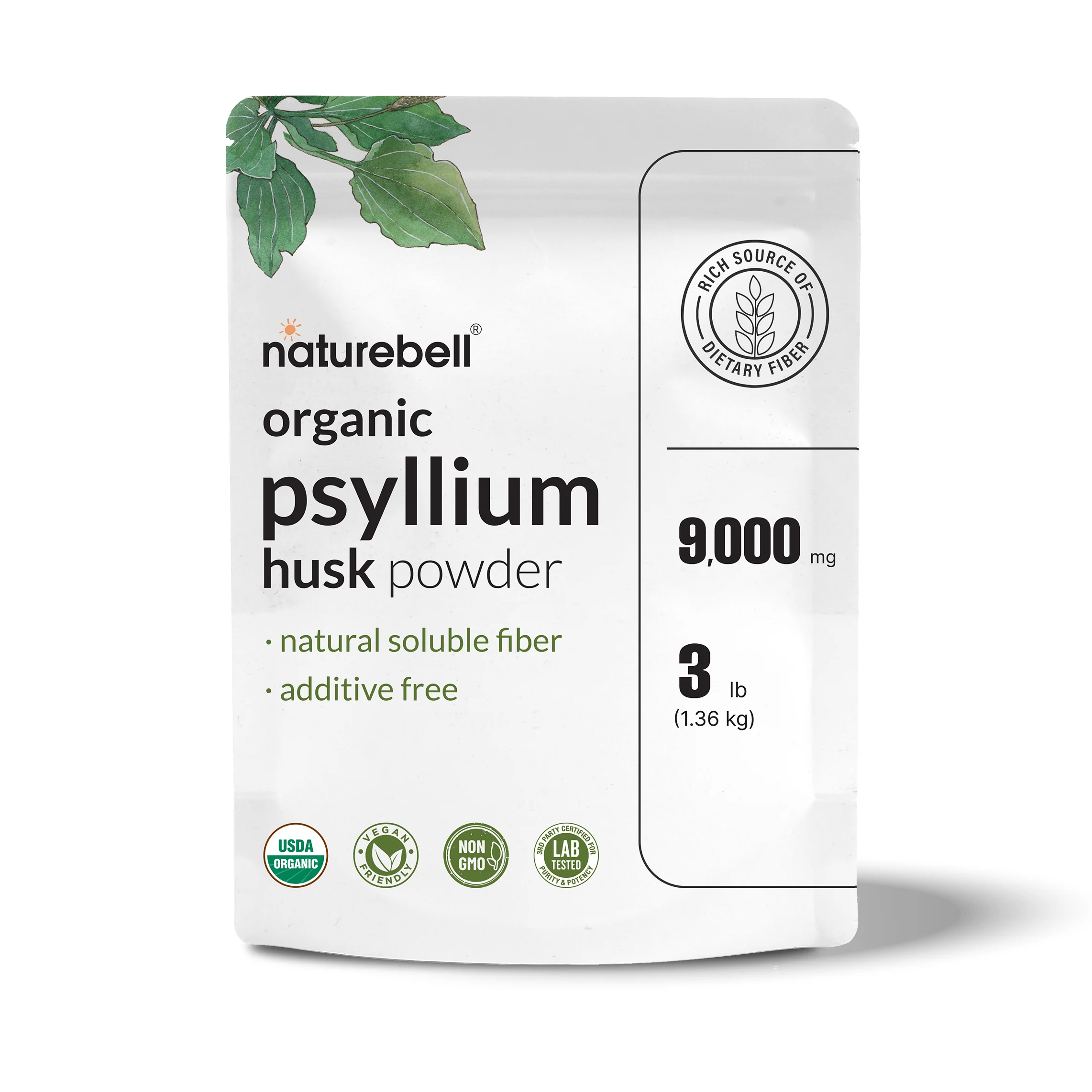 NatureBell Organic Psyllium Husk Powder