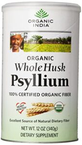 Organic India Whole Husk Psyllium supplement bottle