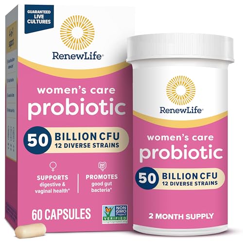 Renew Life Women’s Care Probiotic 50B for women over 50 box and bottle